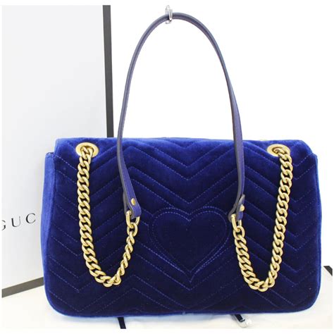 gucci velvet marmont bag blue|Gucci large marmont shoulder bag.